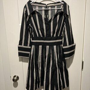 Alice + Olivia Striped Cotton Mini Shirt Dress Size 0